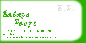 balazs poszt business card